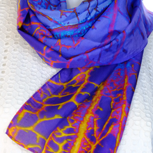 Load image into Gallery viewer, &quot;Leafs Web&quot; Silk Scarf 160cm x 25cm
