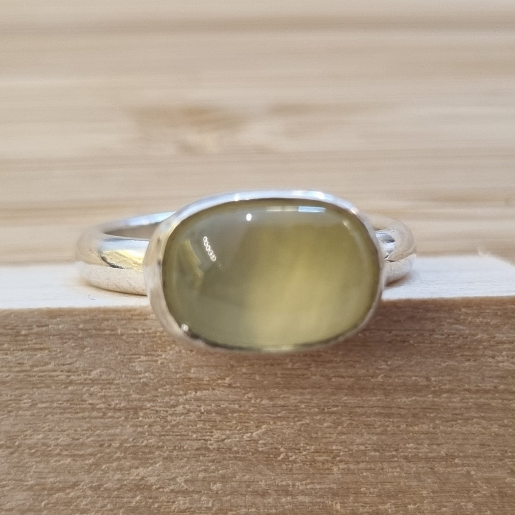 Australian Prehnite Sterling Silver Ring