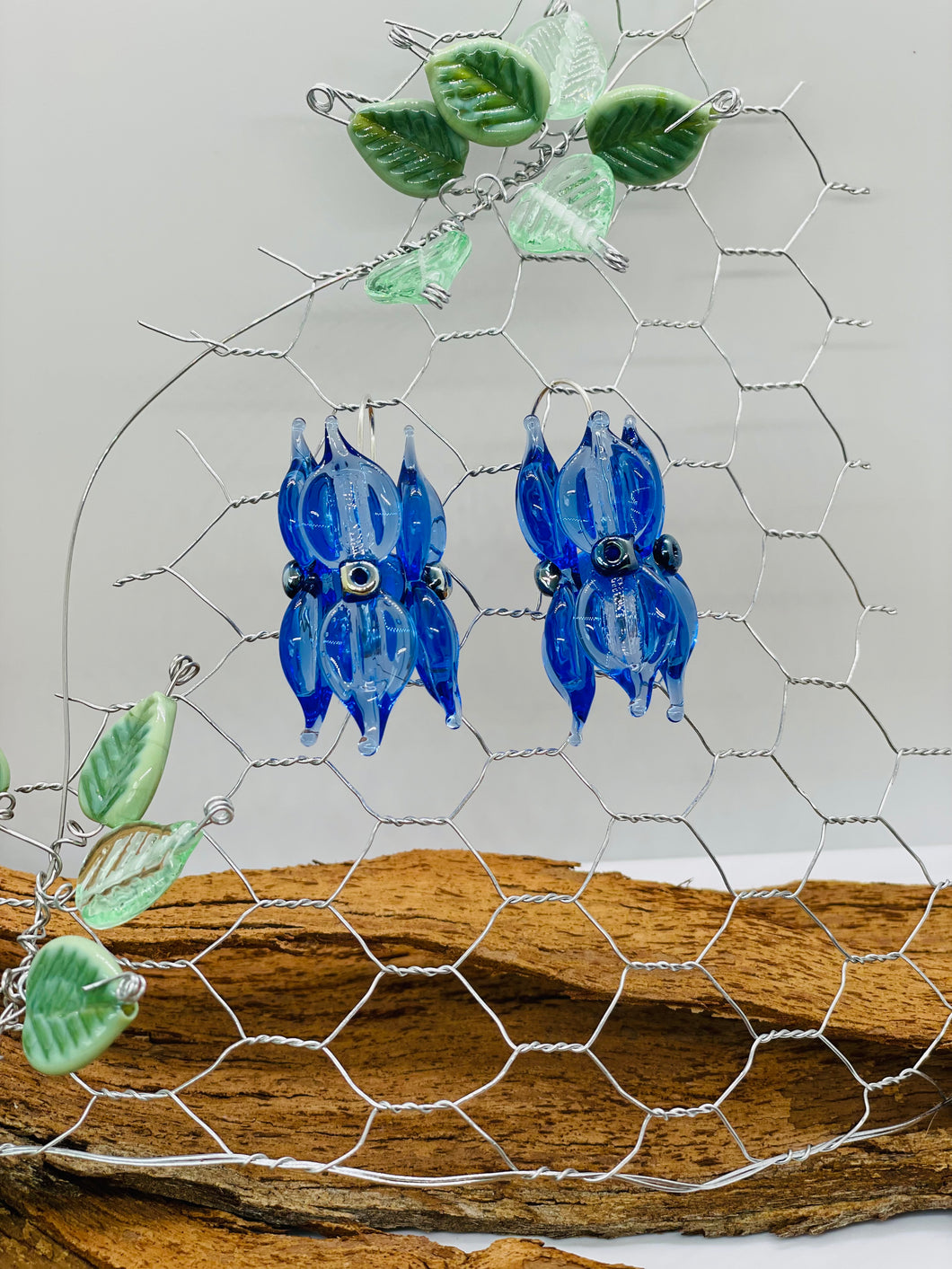 Deep Blue  Sturt's Desert Pea Glass Earrings